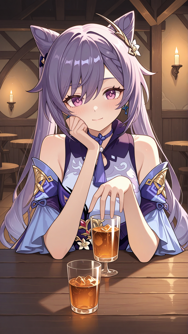 Drinking with Keqing after a long day