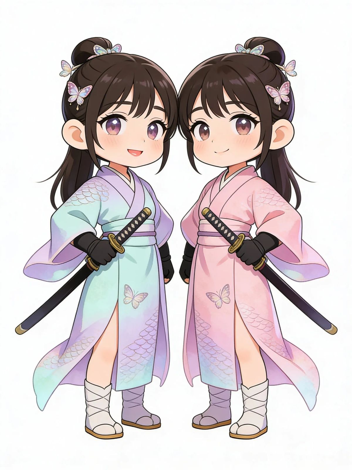 Cute chibi Hashira-inspired warriors