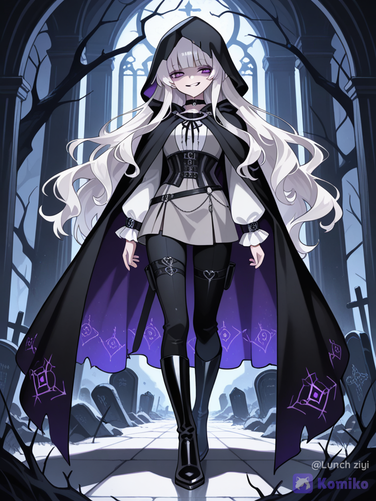 神秘紫眸少女女巫的墓园漫步✨