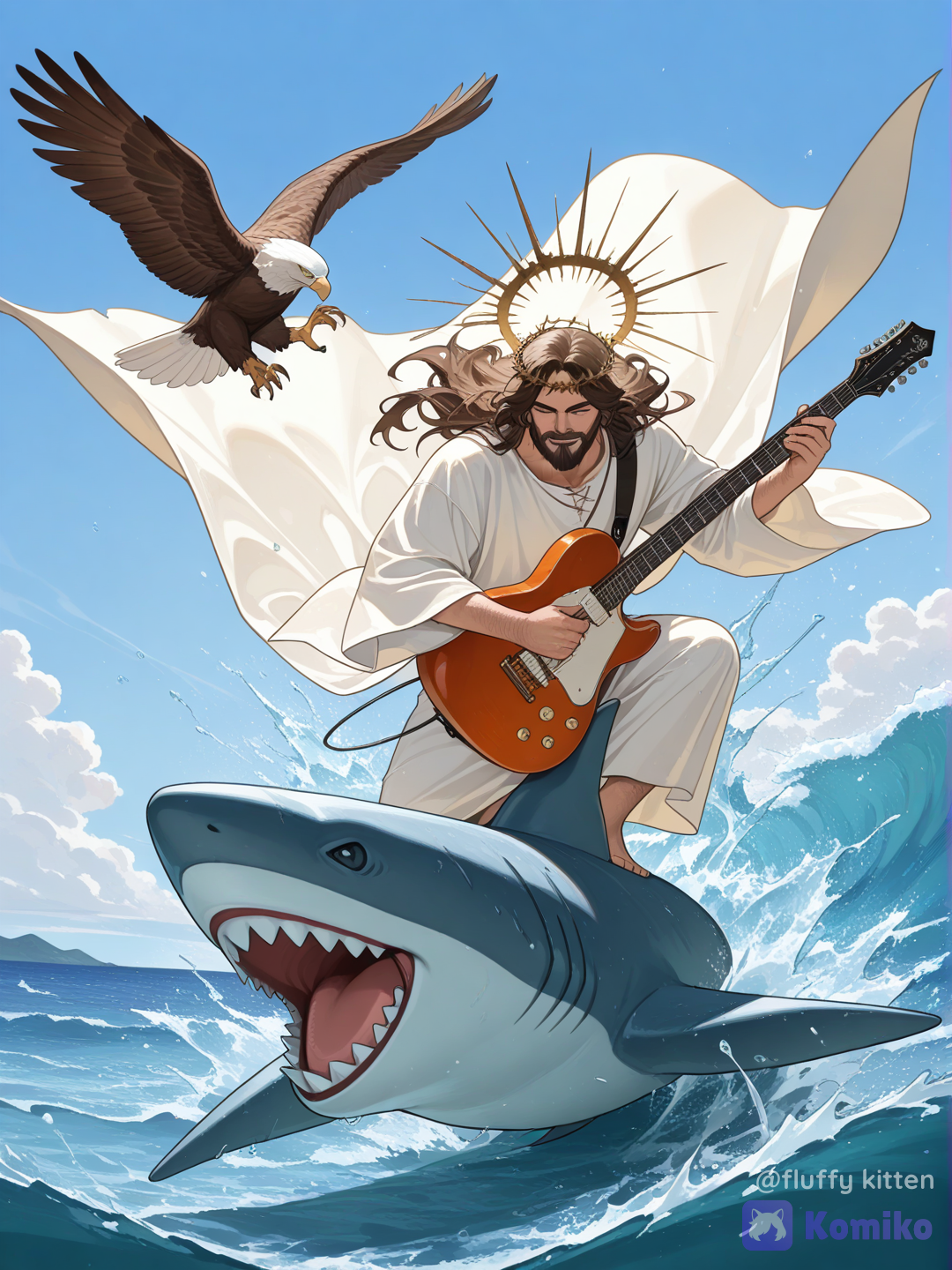 Jesus shredding on water