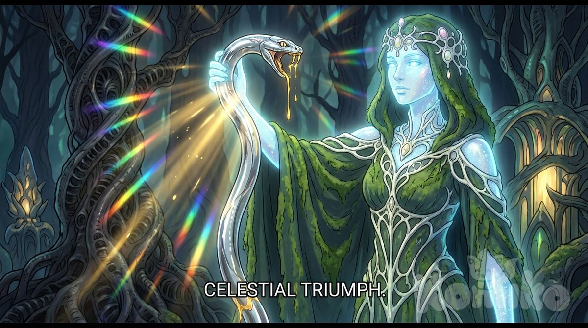celestial woman with translucent pearl skin