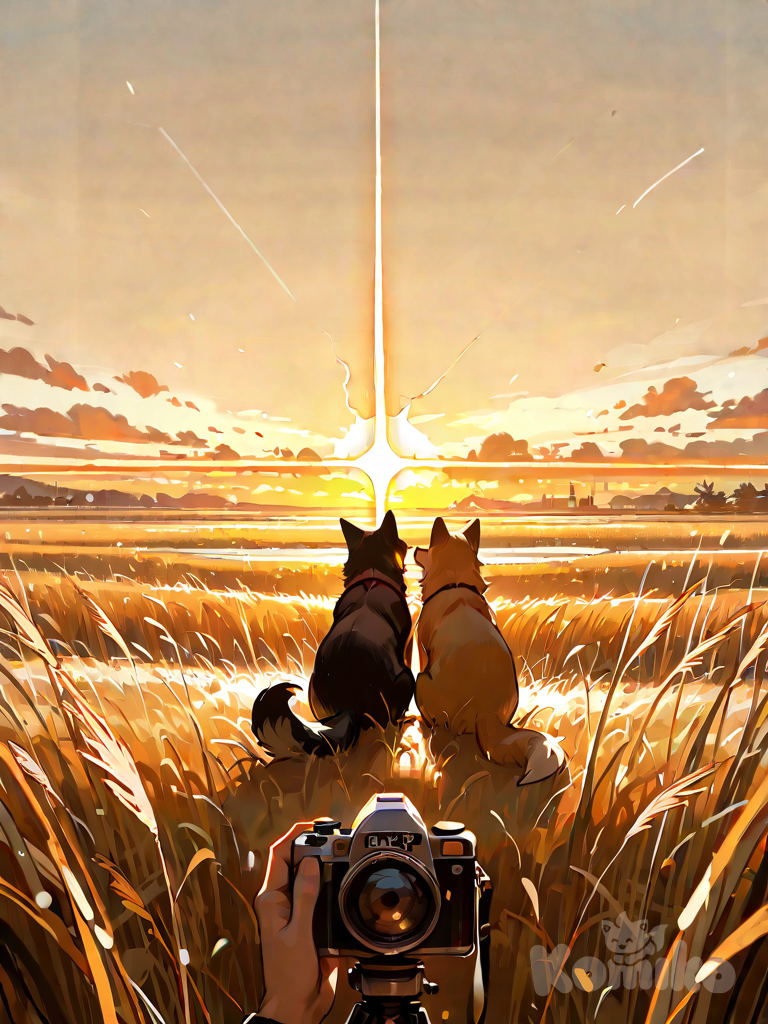 Two Dogs Sit Together 