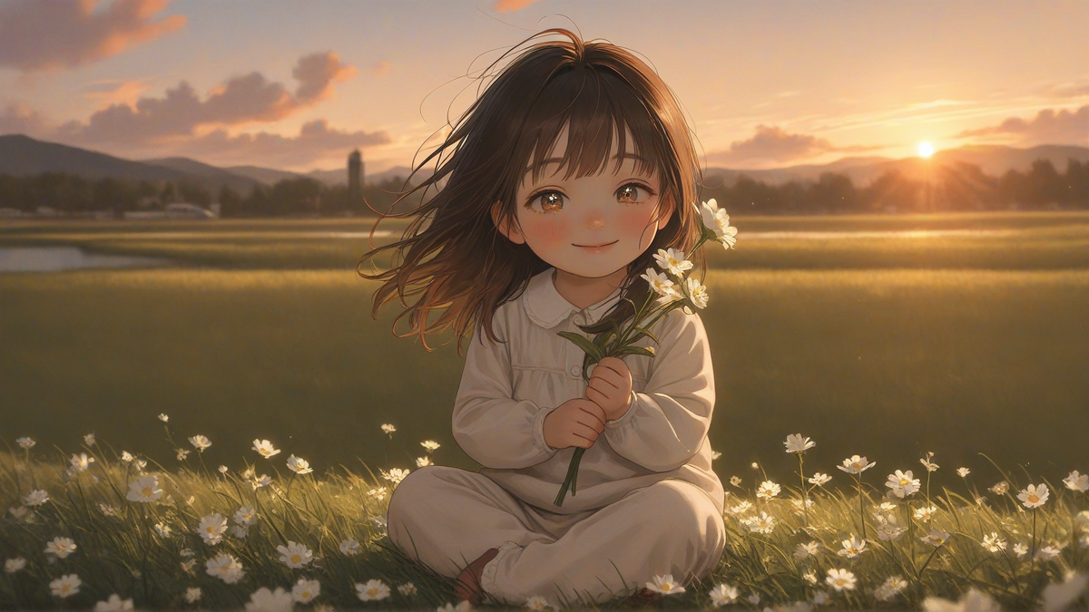baby girl enjoying a peaceful evening