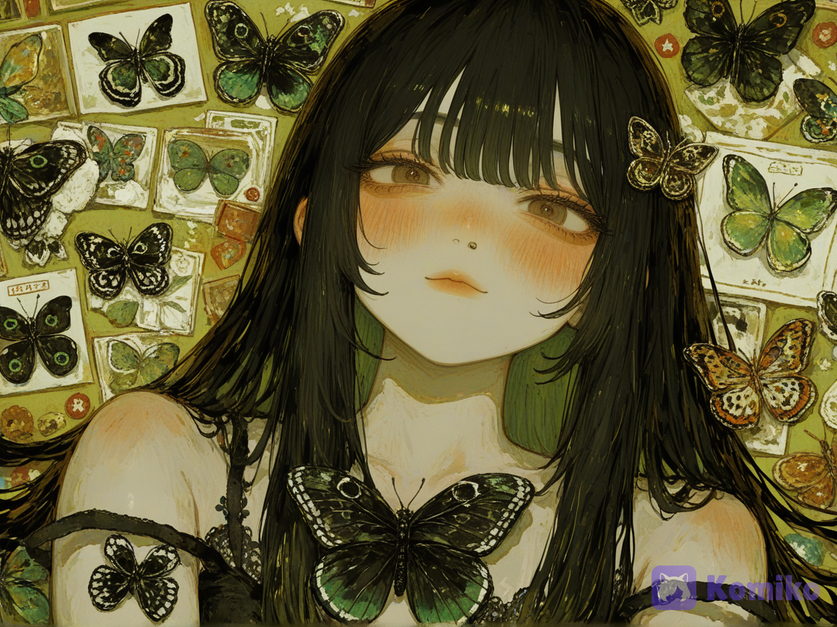 Girl with butterfly💚✨