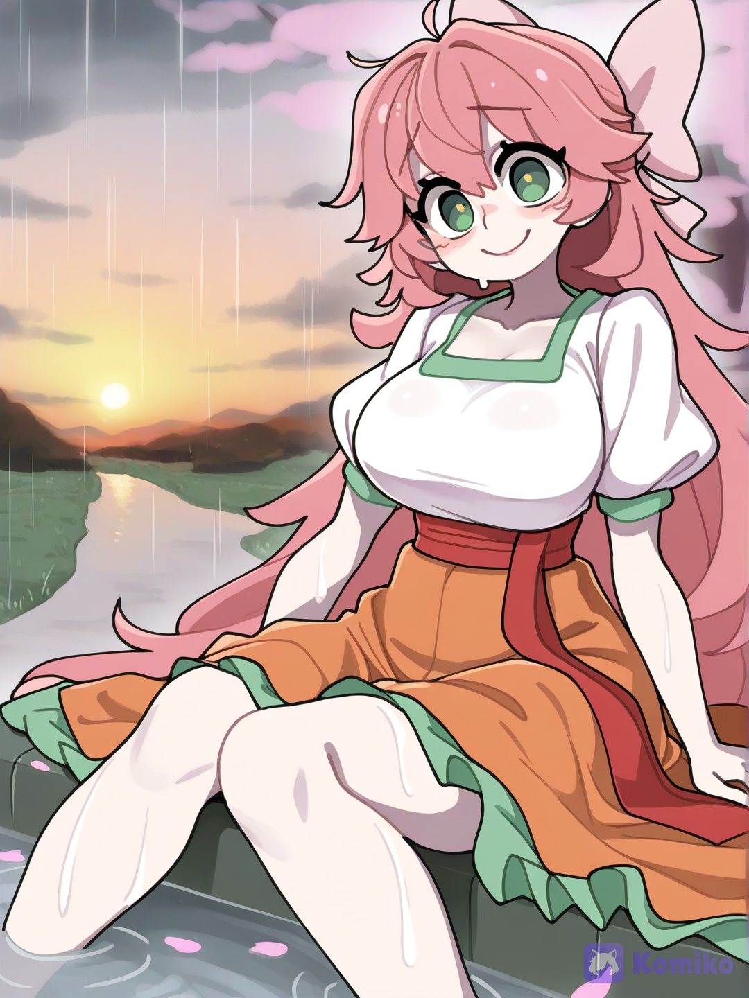 By the river
