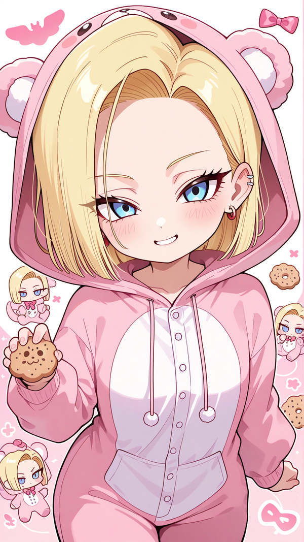 Cute Chibi Android 18 in Sleepsuit