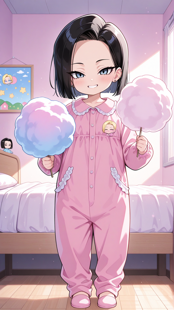 Cute Chibi Android 17 but hair like Android 18