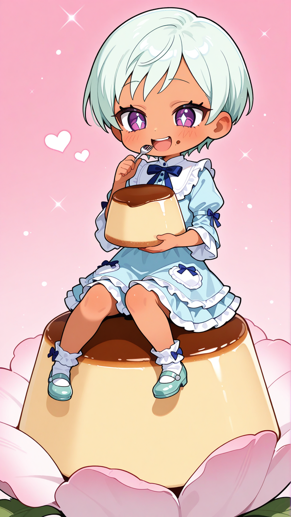 Cute Cheelai eating Pudding and sitting on Pudding! - Dragon Ball Super