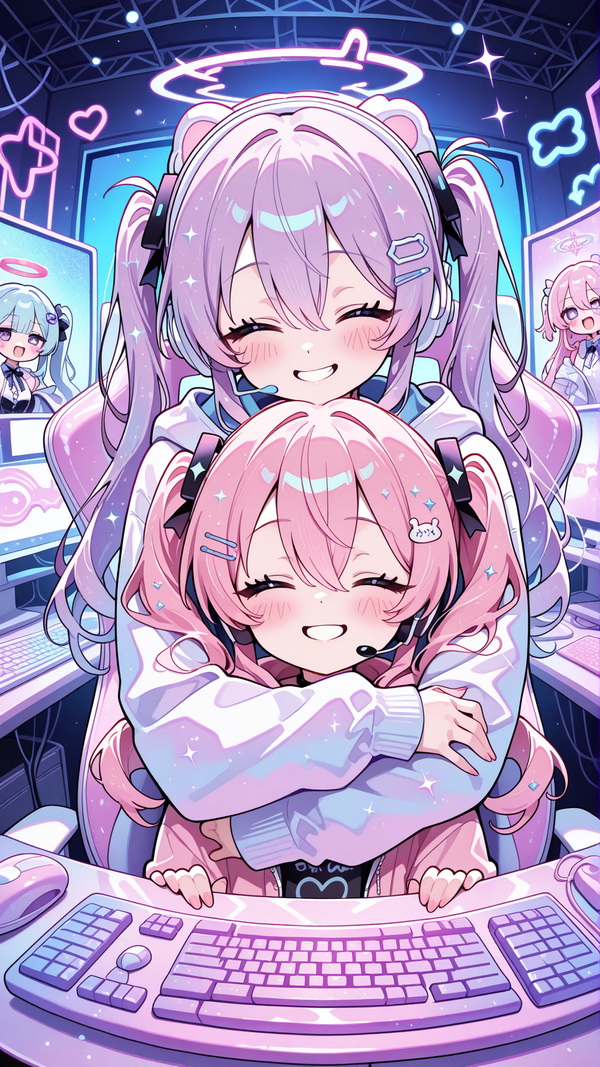 🌸 Cute Sisters Hug!