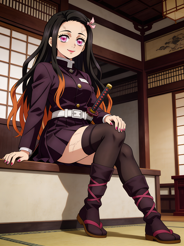 Nezuko Wearing Makeup 