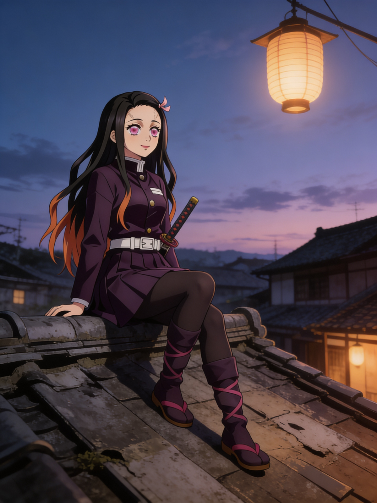 Nezuko Kamado on the Rooftop