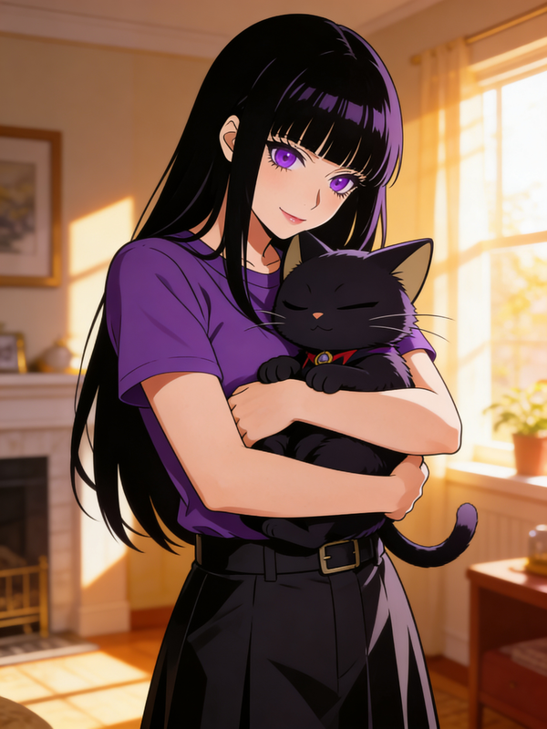 Shion hugs Morgana