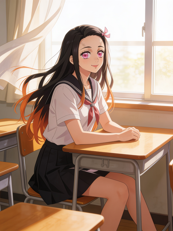 Nezuko Kamado High School AU
