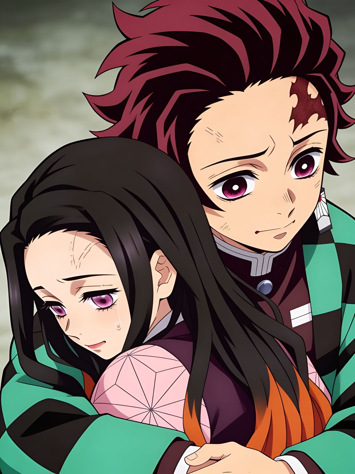 Kamado Siblings Hug