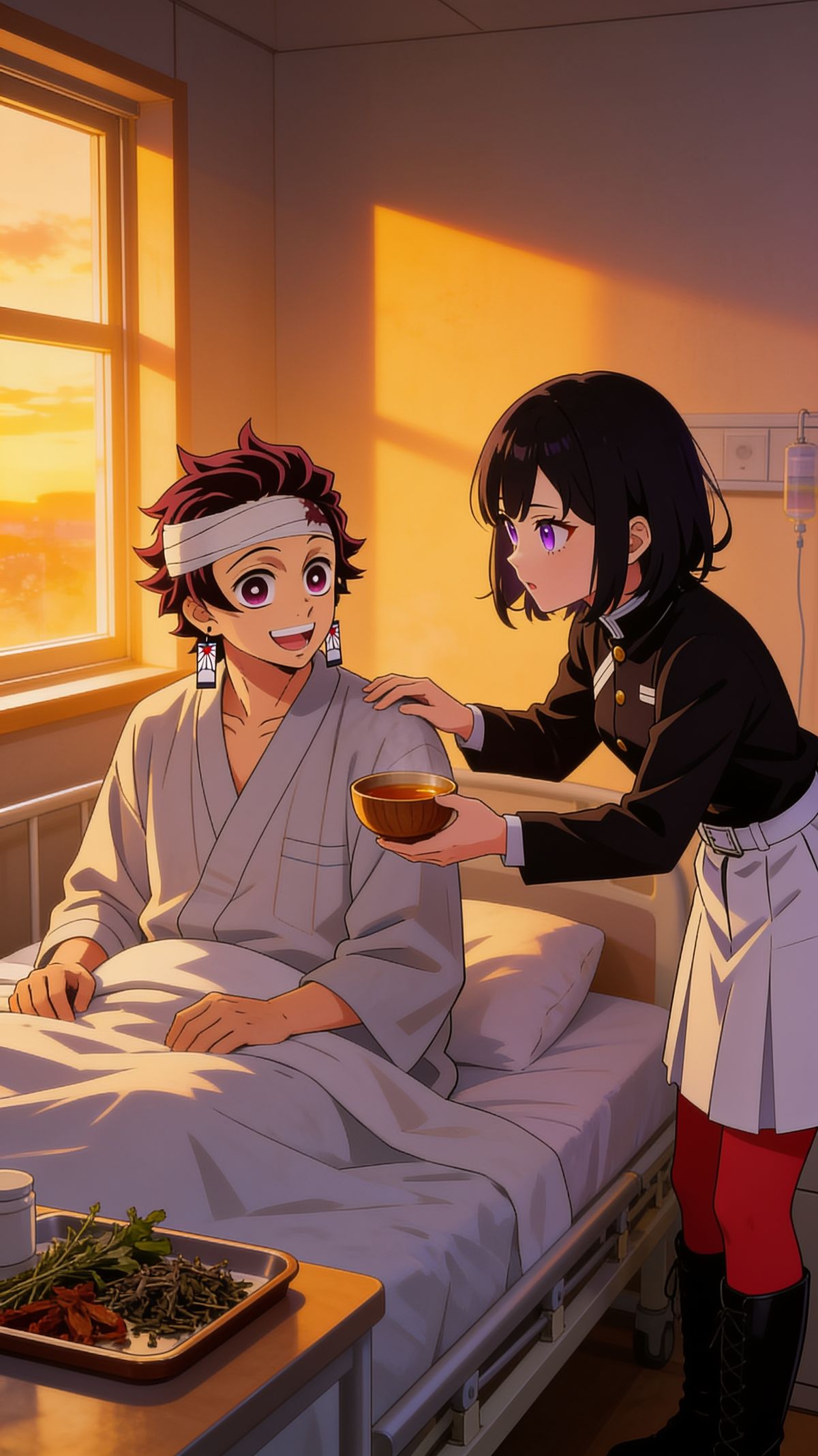 Aya tends to Tanjiro