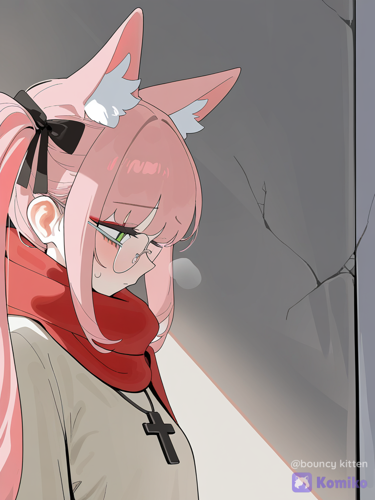 Грустная кицунэ в уголке 🥺🦊