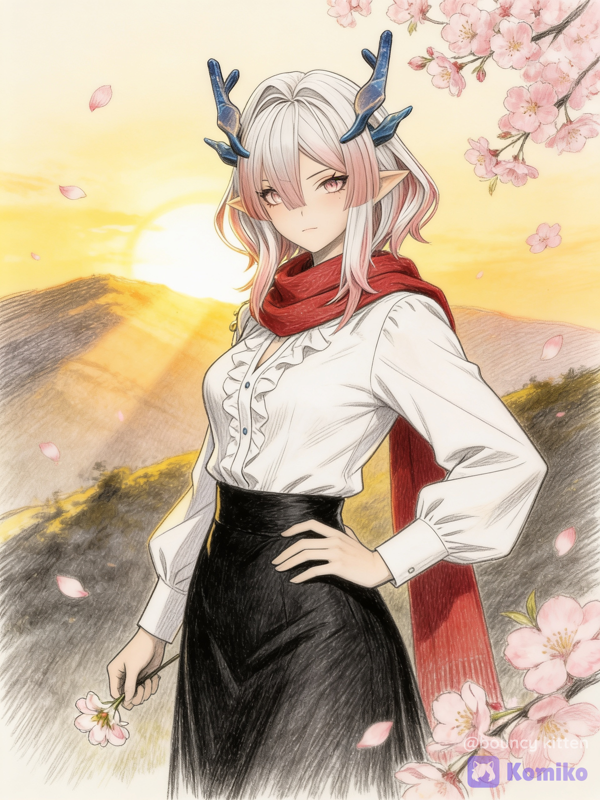 Mifu and sunshine with Sakura 🌸🐲☀️