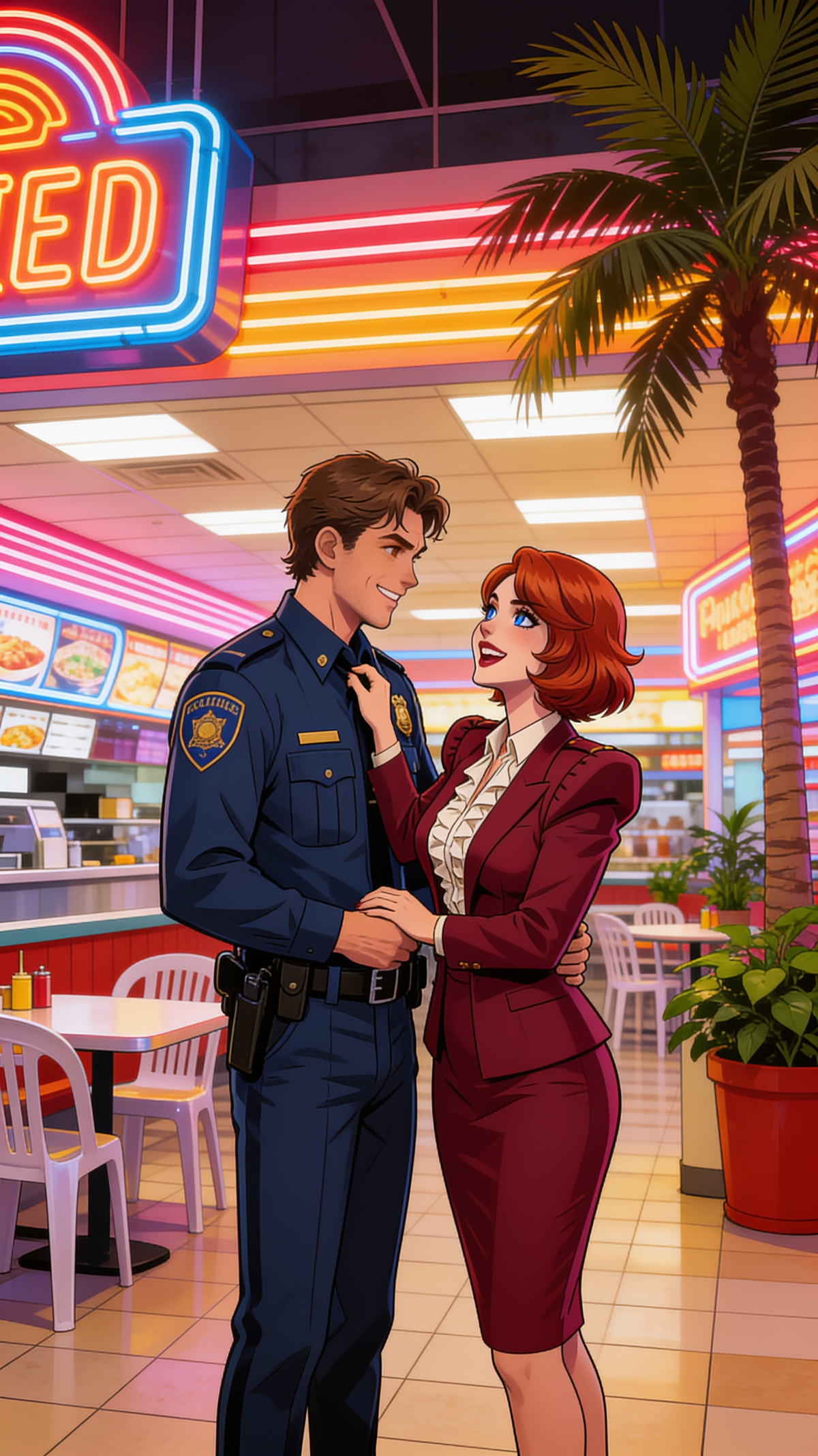 Eli & Scarlett at the Food Court (circa 1980s)
