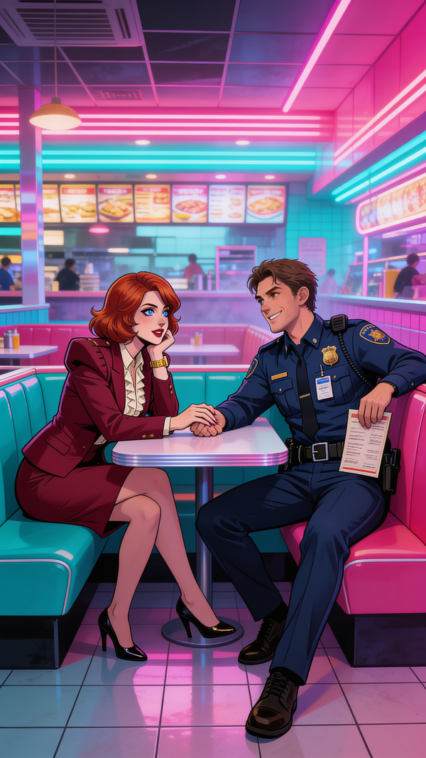 Eli & Scarlett at the Food Court (circa 1980s)