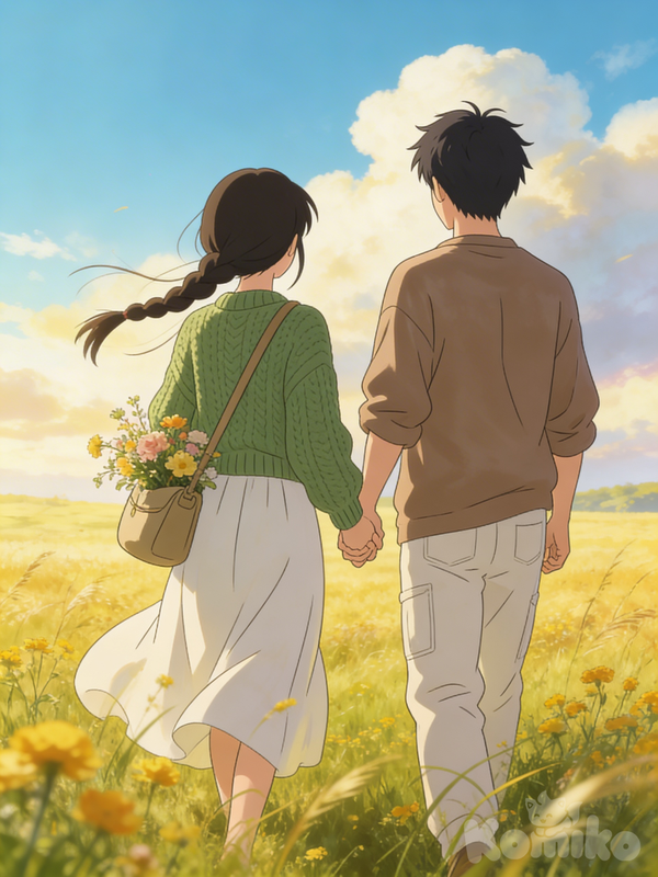 Date in the nature 🩷🌻🍃