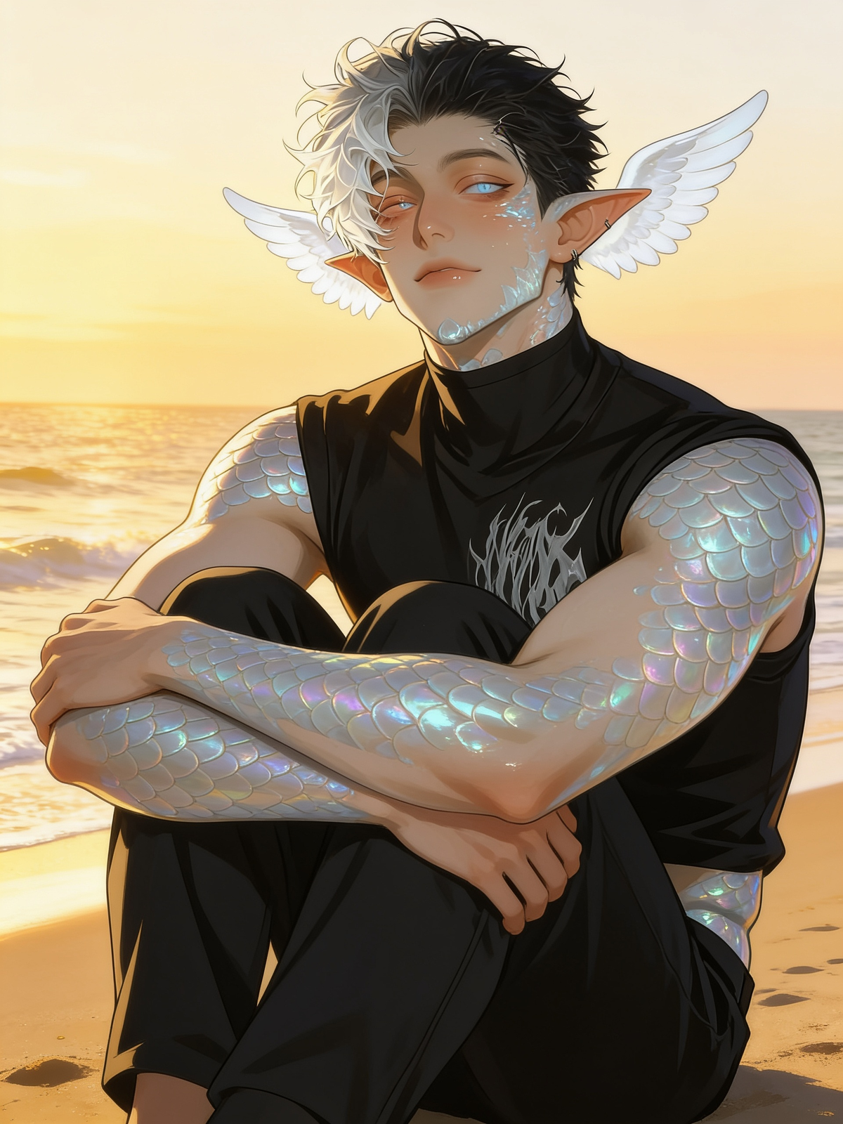 Embarrassed by his tiny wings.