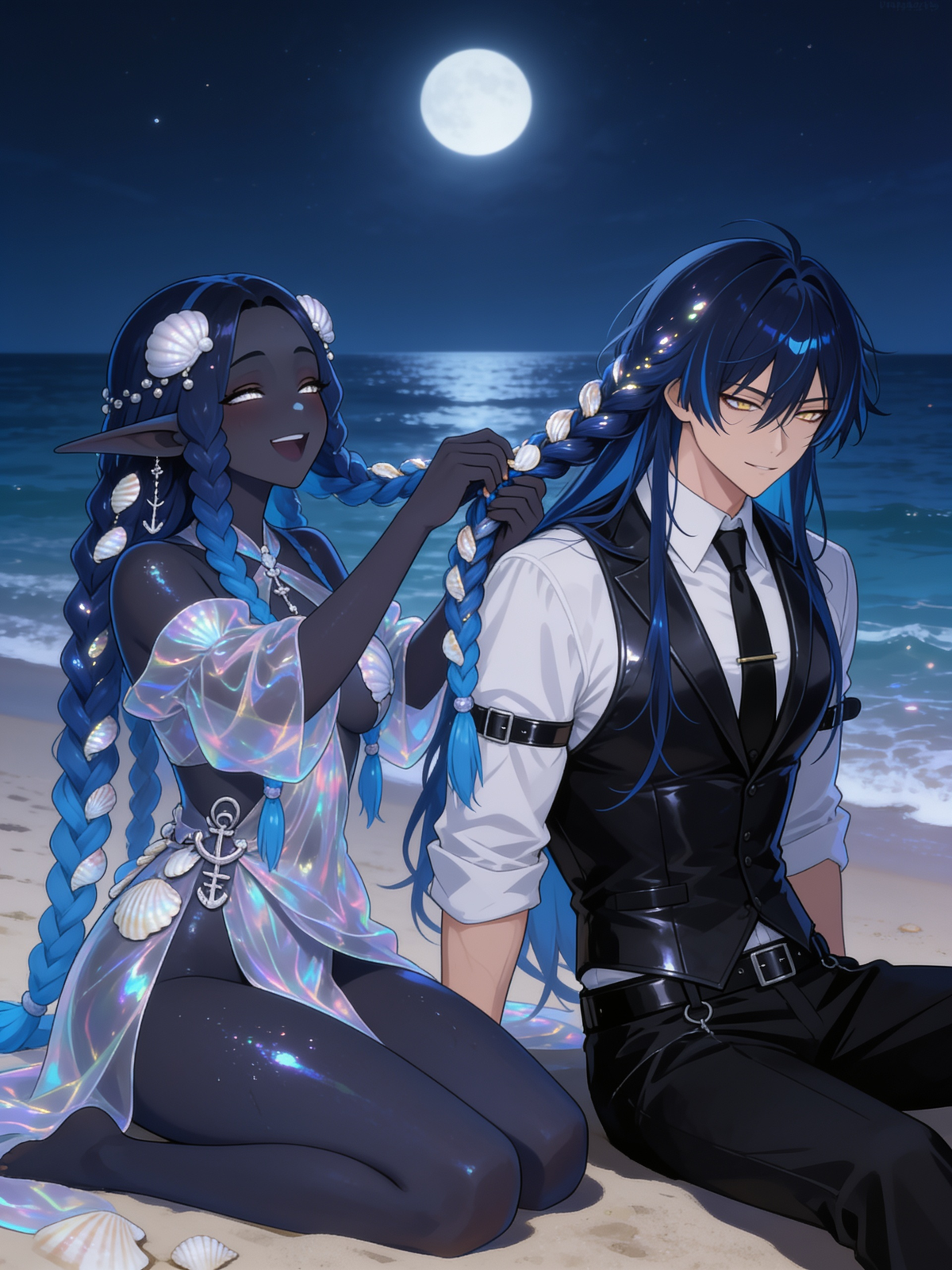 Accidentally braided their hair together...
