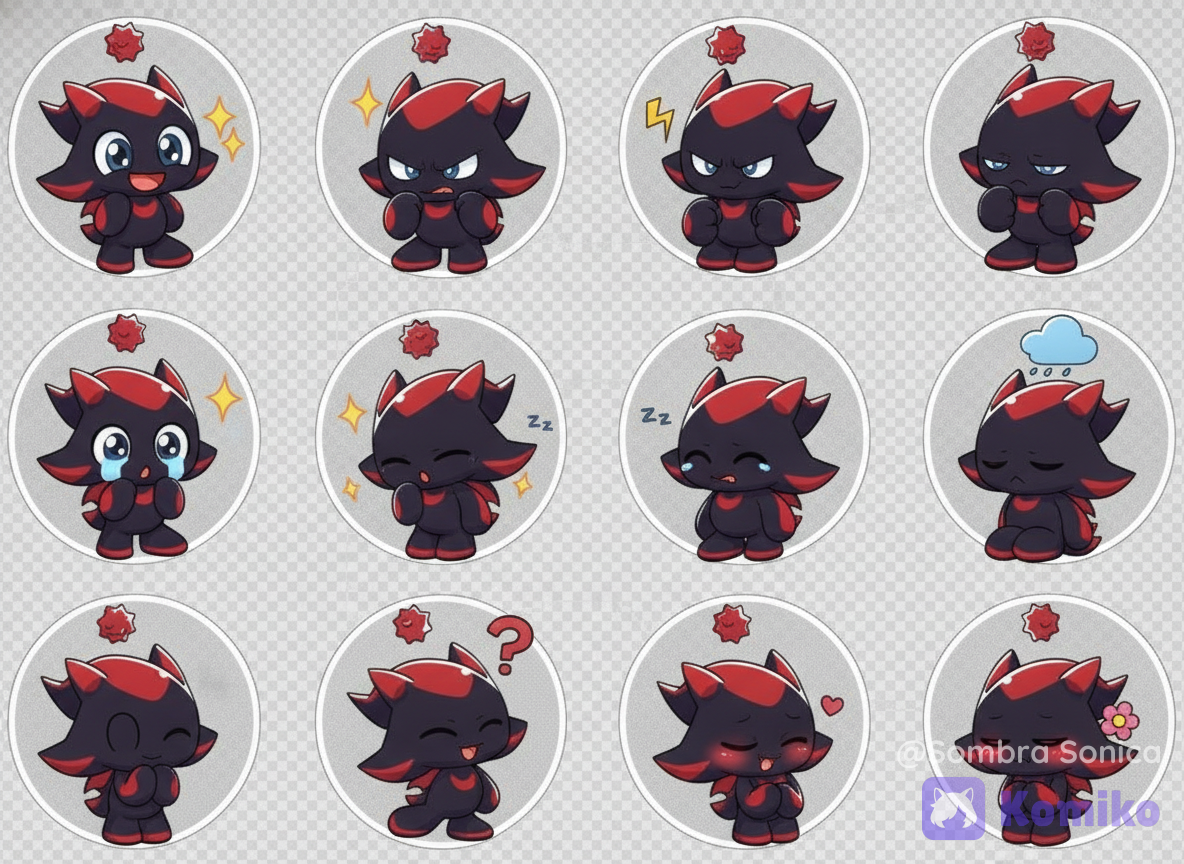 Pegatinas chibi de Chao Shadow