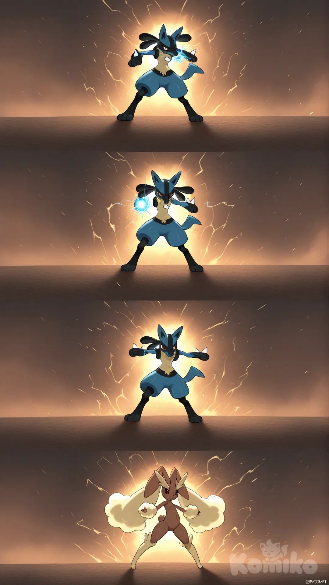@Lopunny and @Lucario fuse together