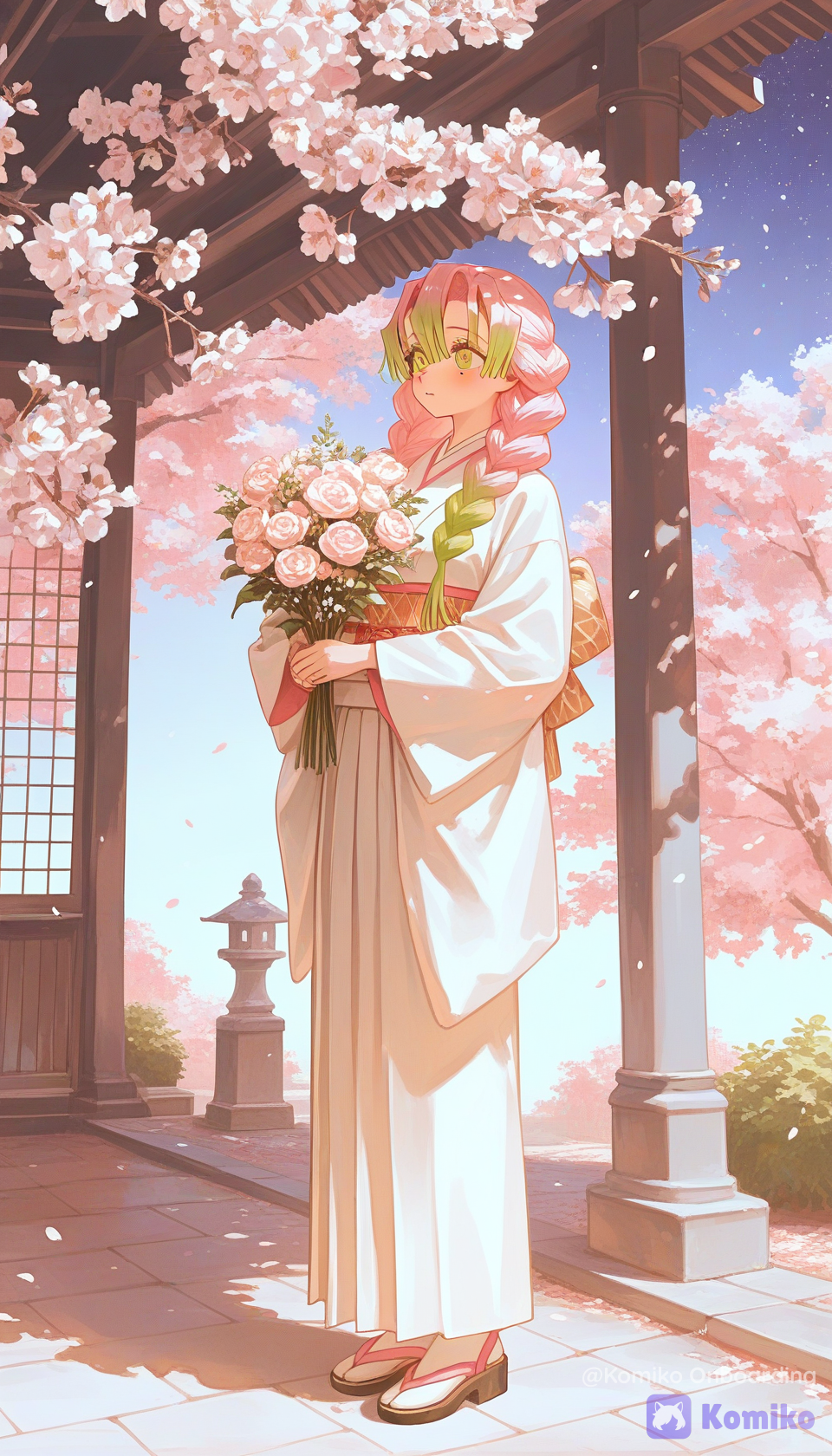 Cherry Blossoms and Roses