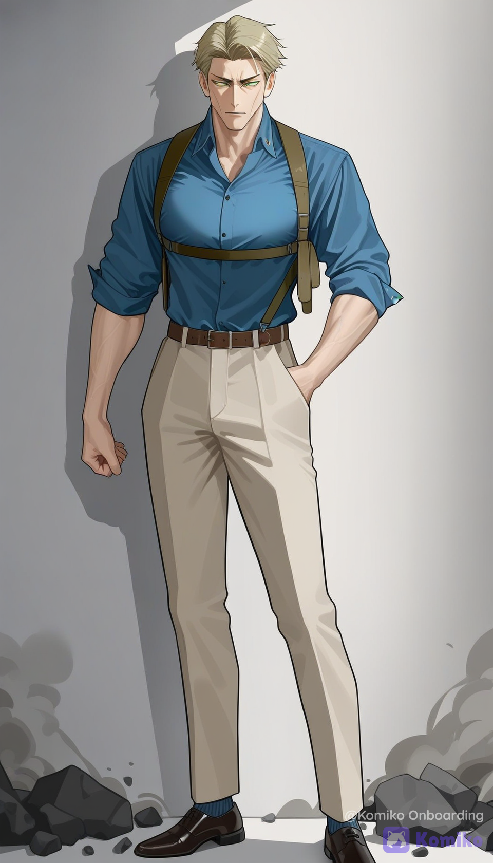 Casual Blue and Khaki