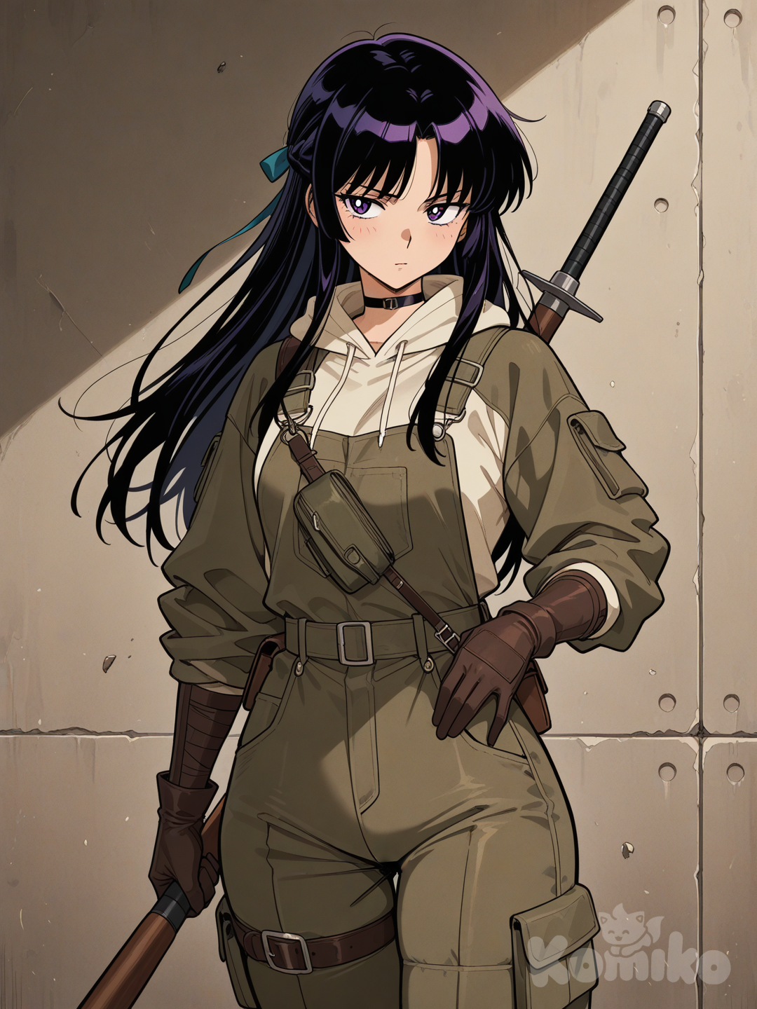 Post-apocalyptic plump female warrior