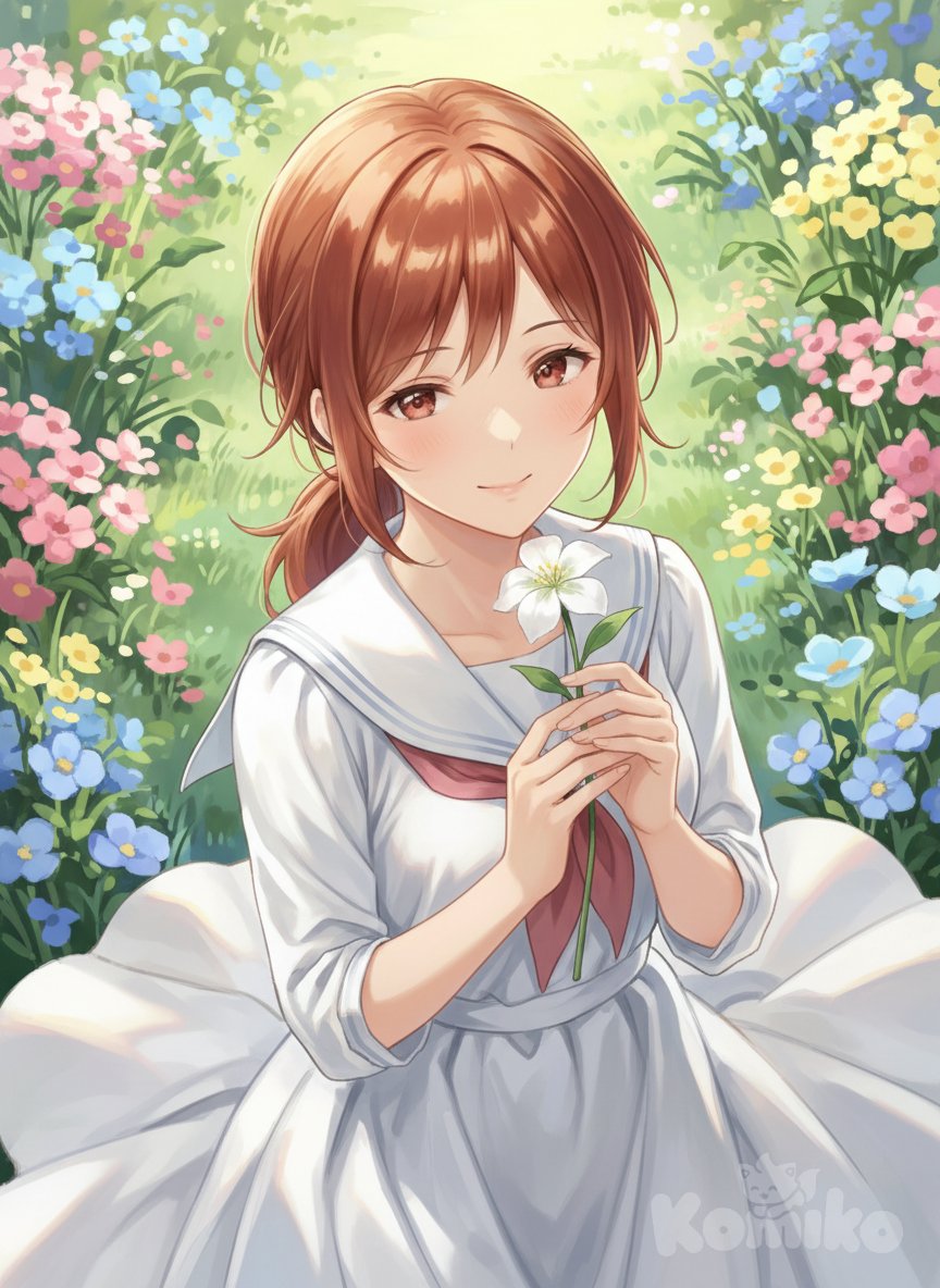 holding flower