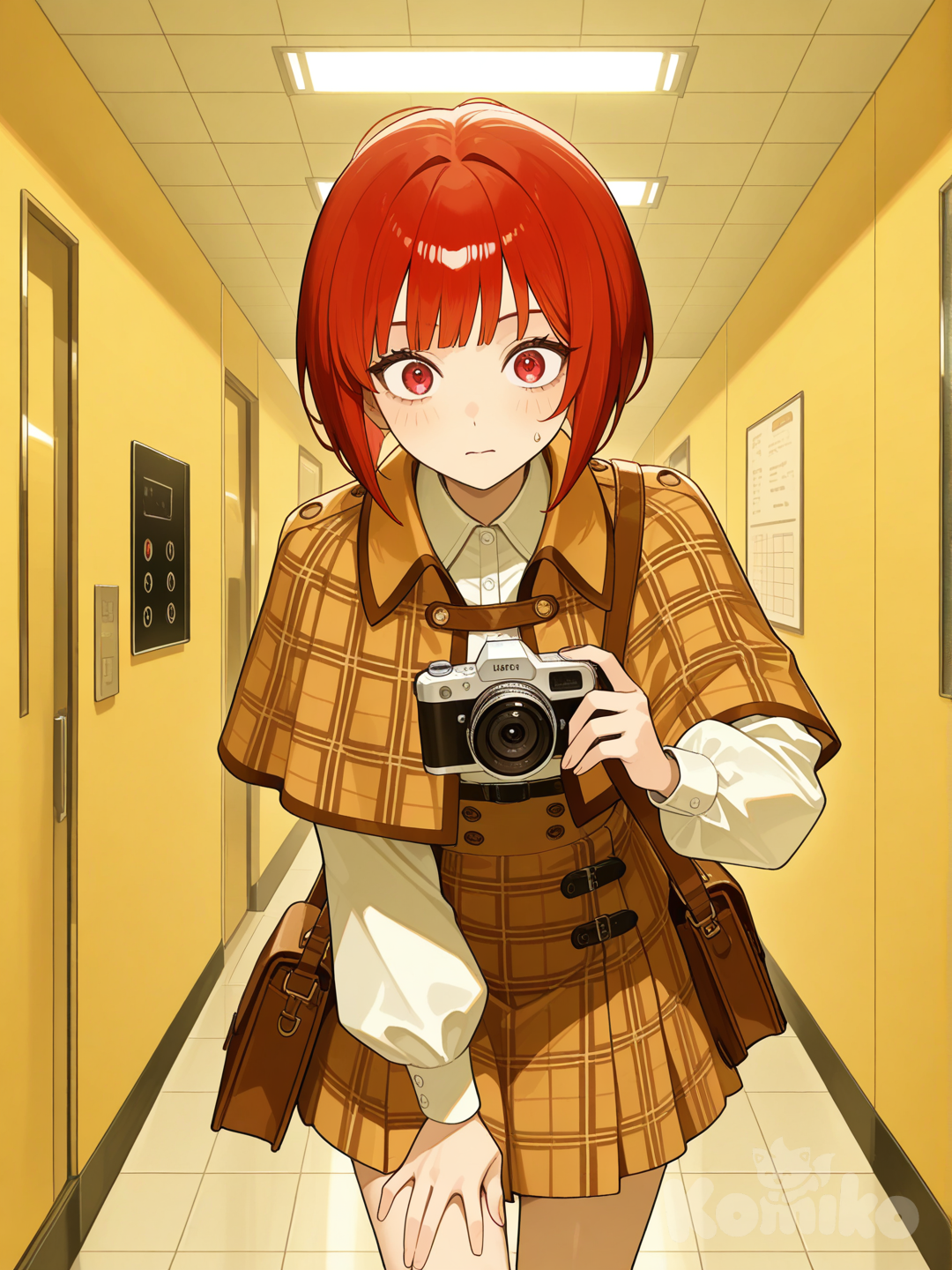 holding camera