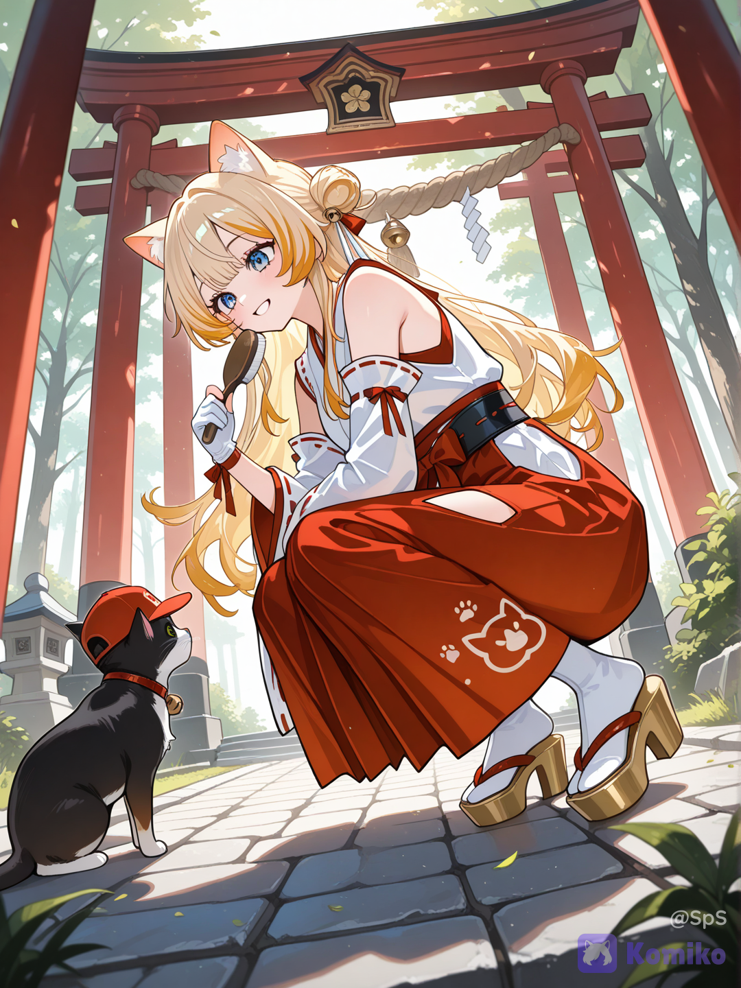  looks at a dog