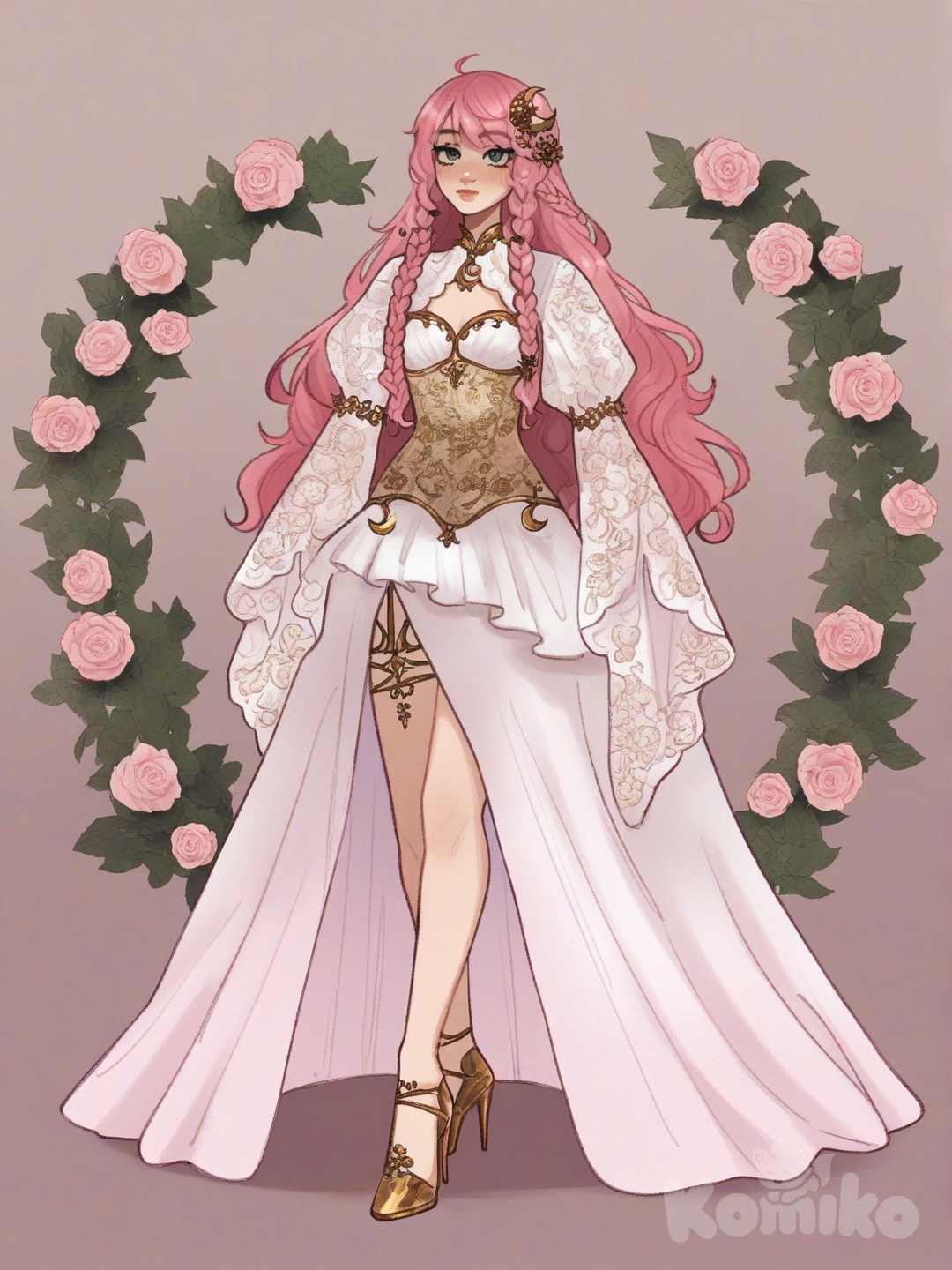 Pink Flower Girl Goddess