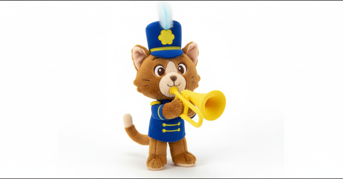 Cat playing trumpet