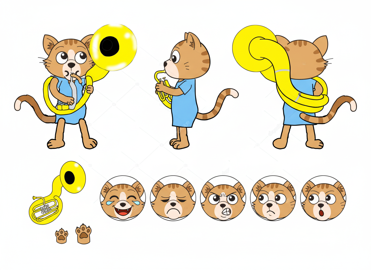 Sousaphone cat