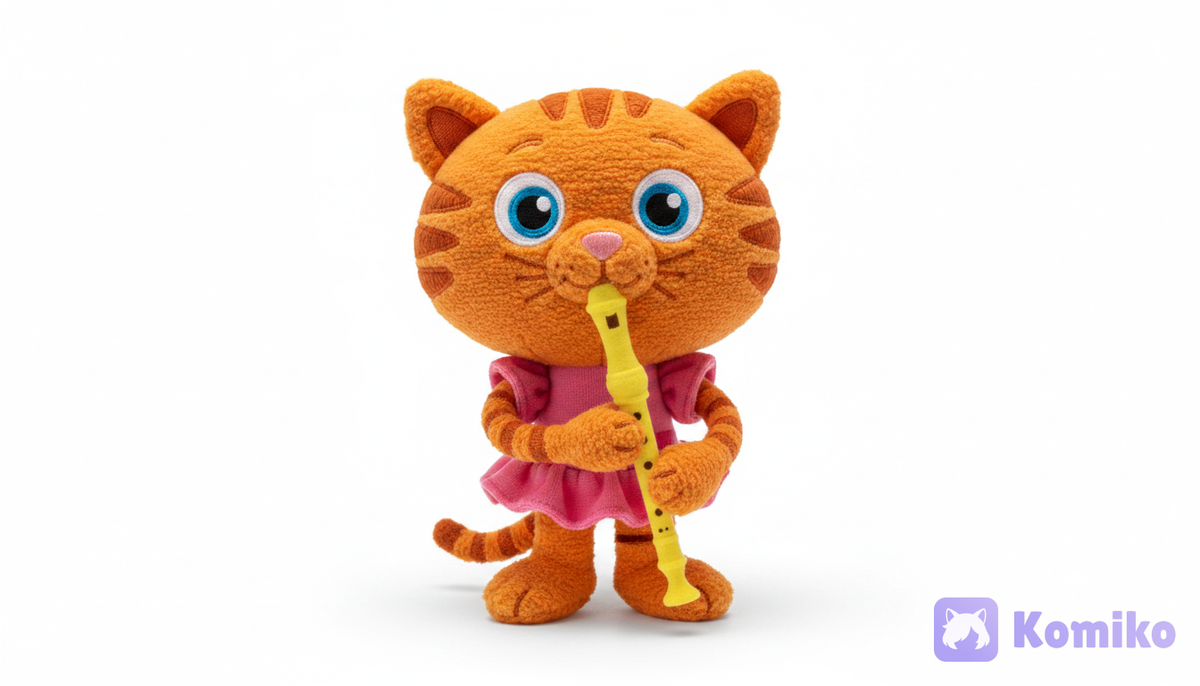 Plush cat with recorder