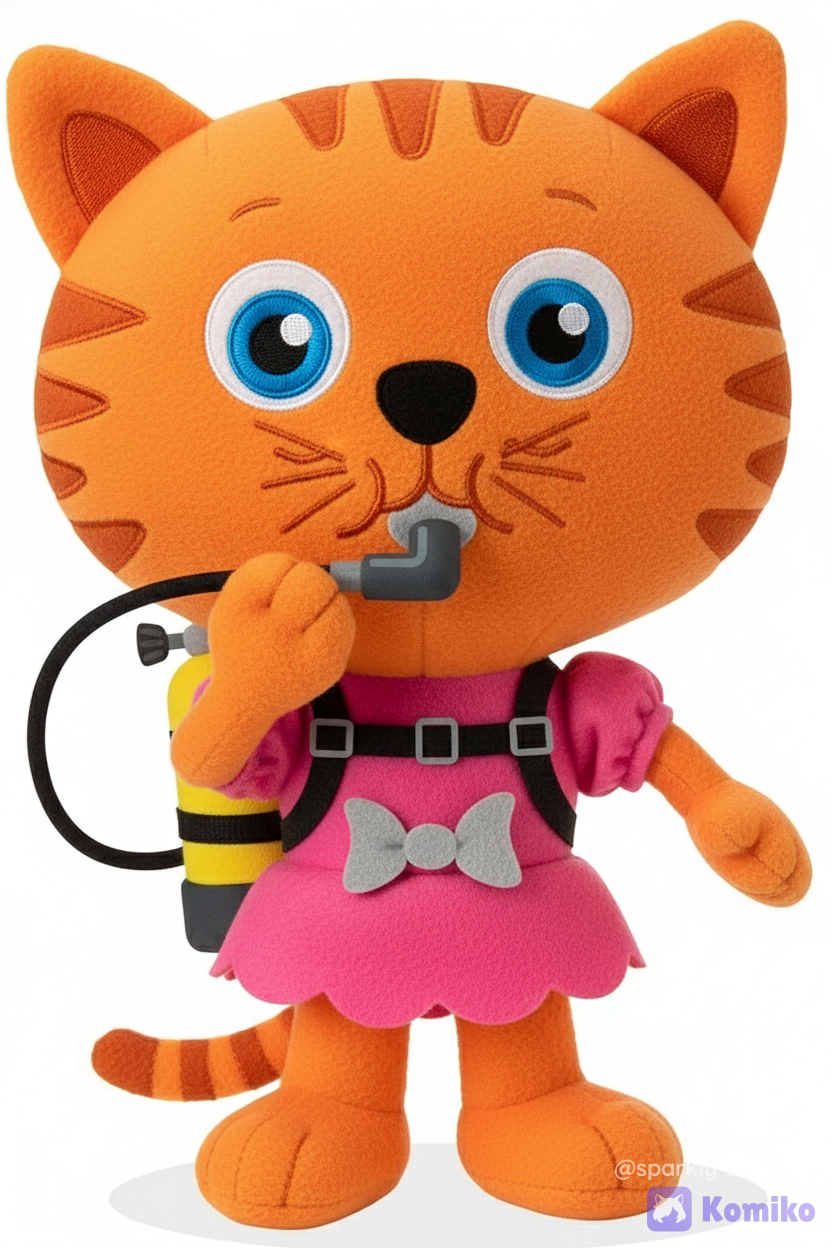 Plush scuba cat