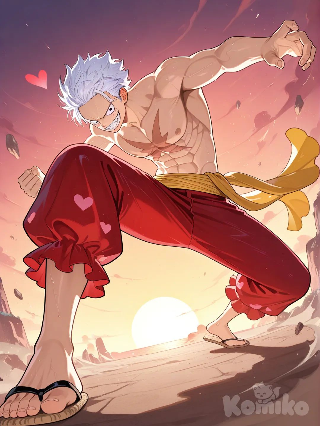 Monkey D. Luffy, fighting stance, gear5