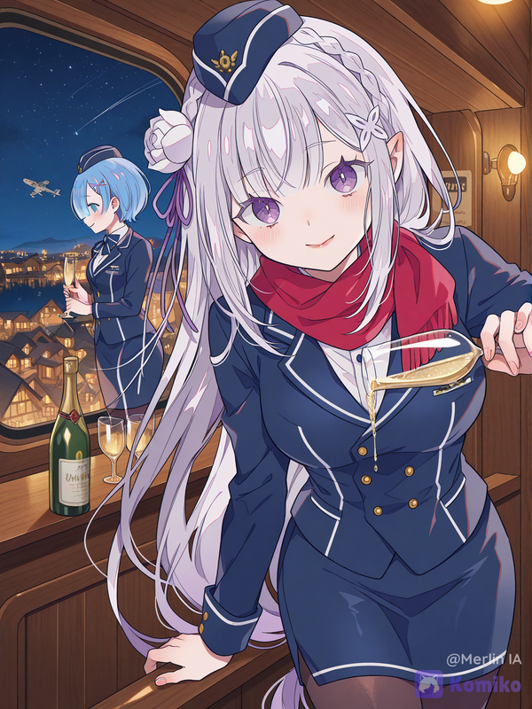 Emilia y Rem Azafatas