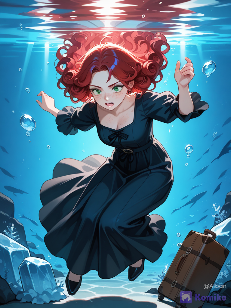 Essayer pour faire une femme du Titanic prise dans les glaces au moment du naufrage
