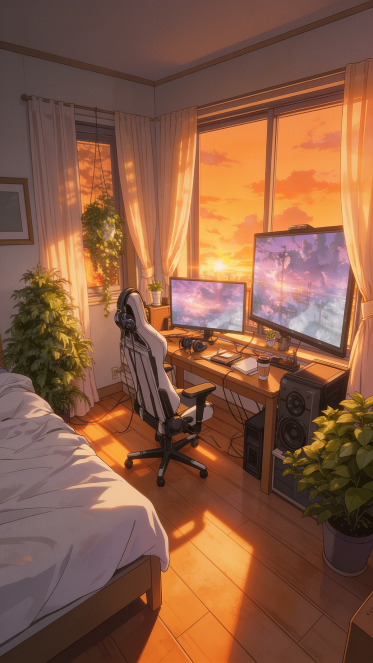 working in front of a sunset🌅