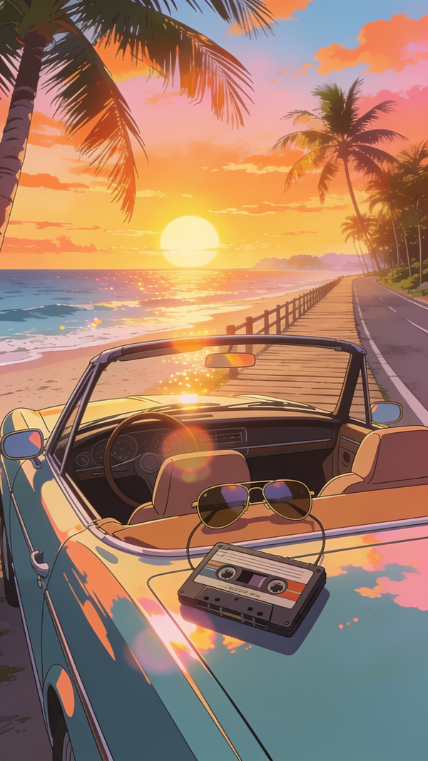 tropical coast during sunset🌅