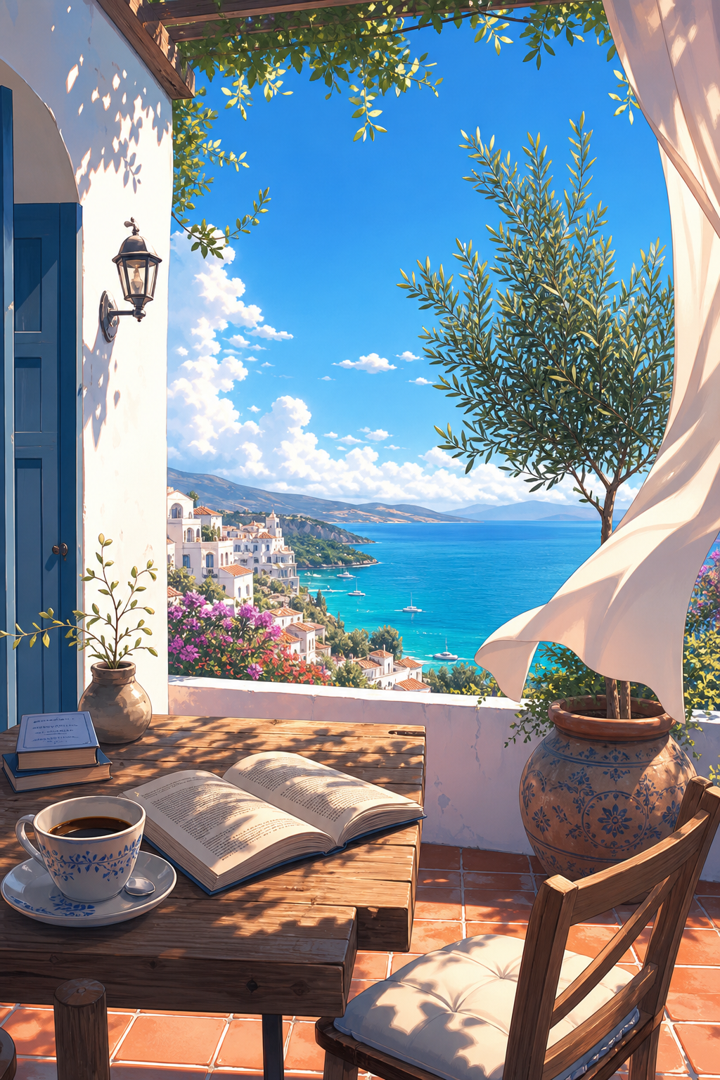 peaceful Mediterranean terrace🌿