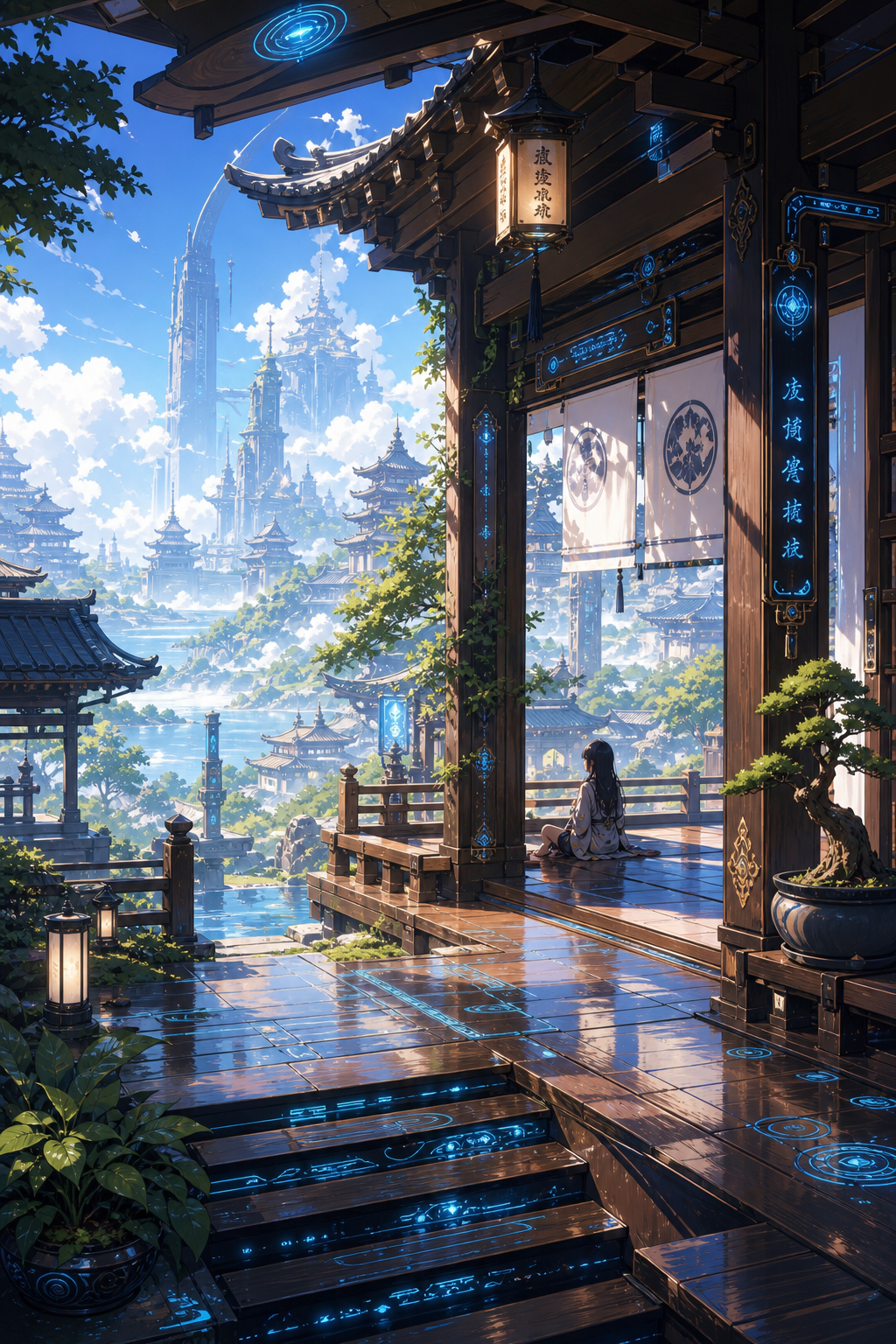 a magnificent open terrace offering a soothing view🌿
