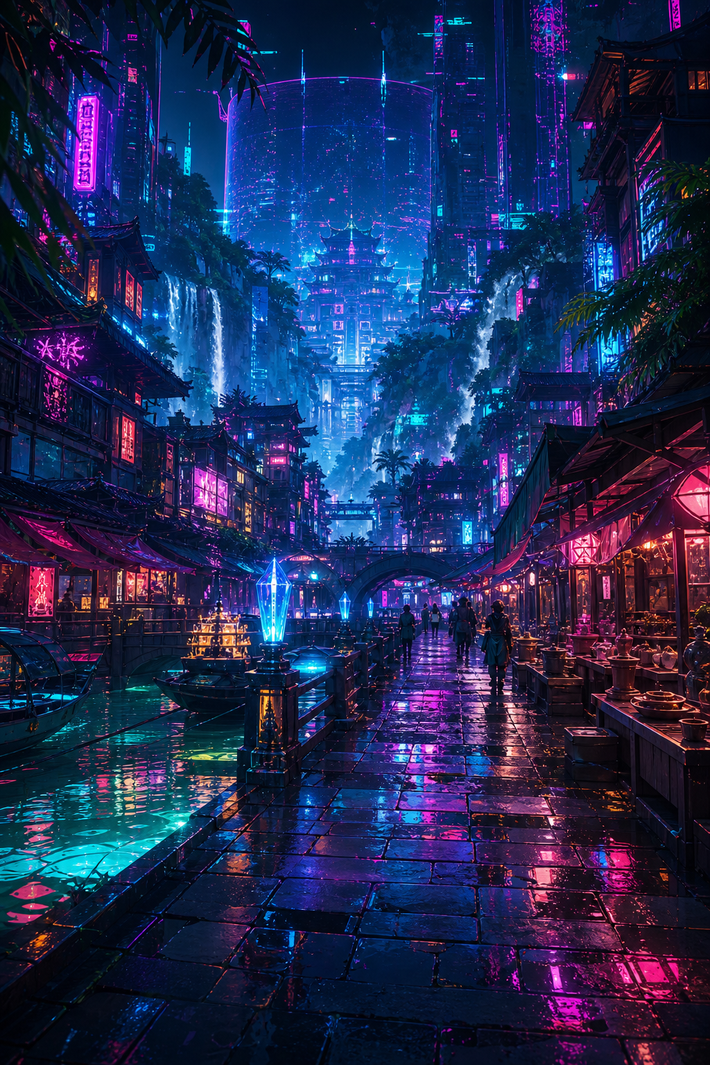 a city lighting up in the jungle🌿