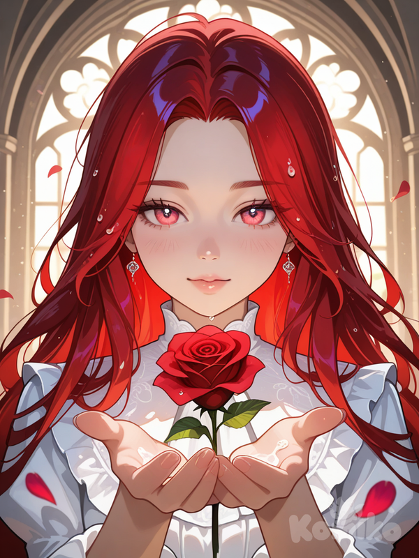 Waifu rosa mágica 🌹✨