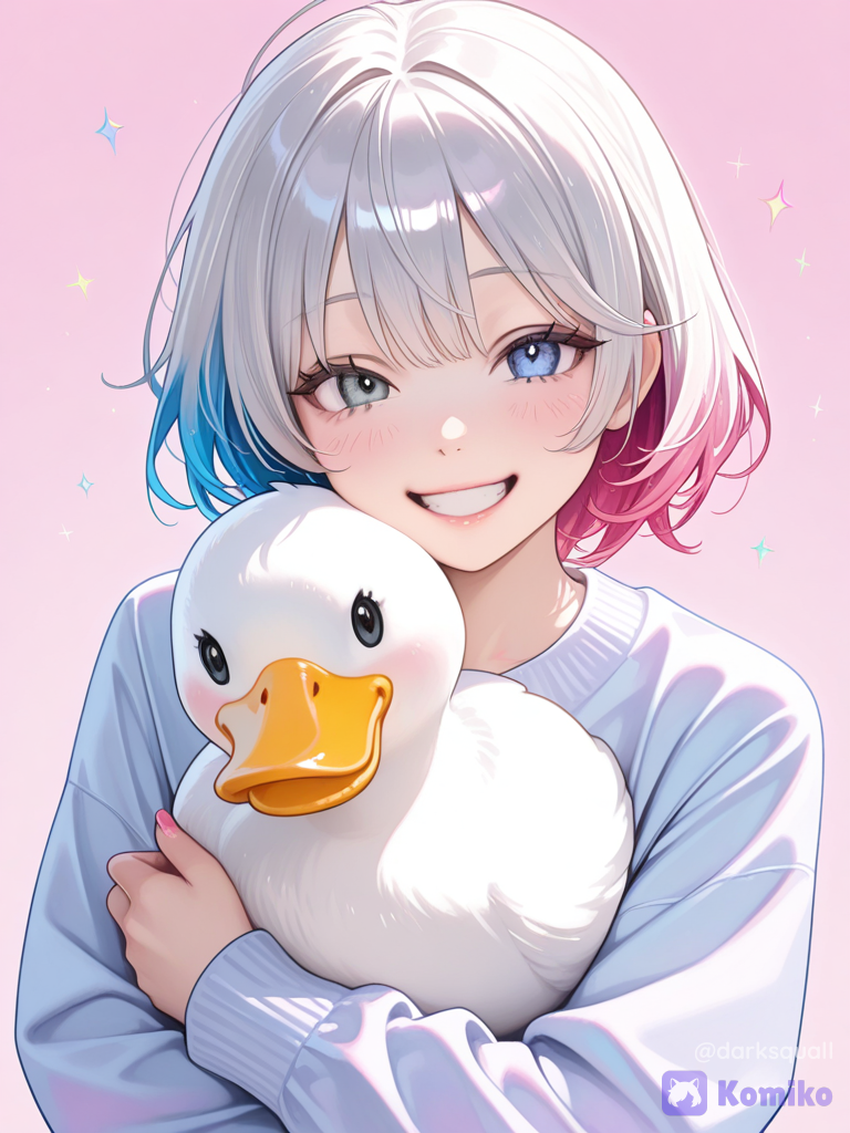 ¡Abrazando a mi patito kawaii! 🦆💖