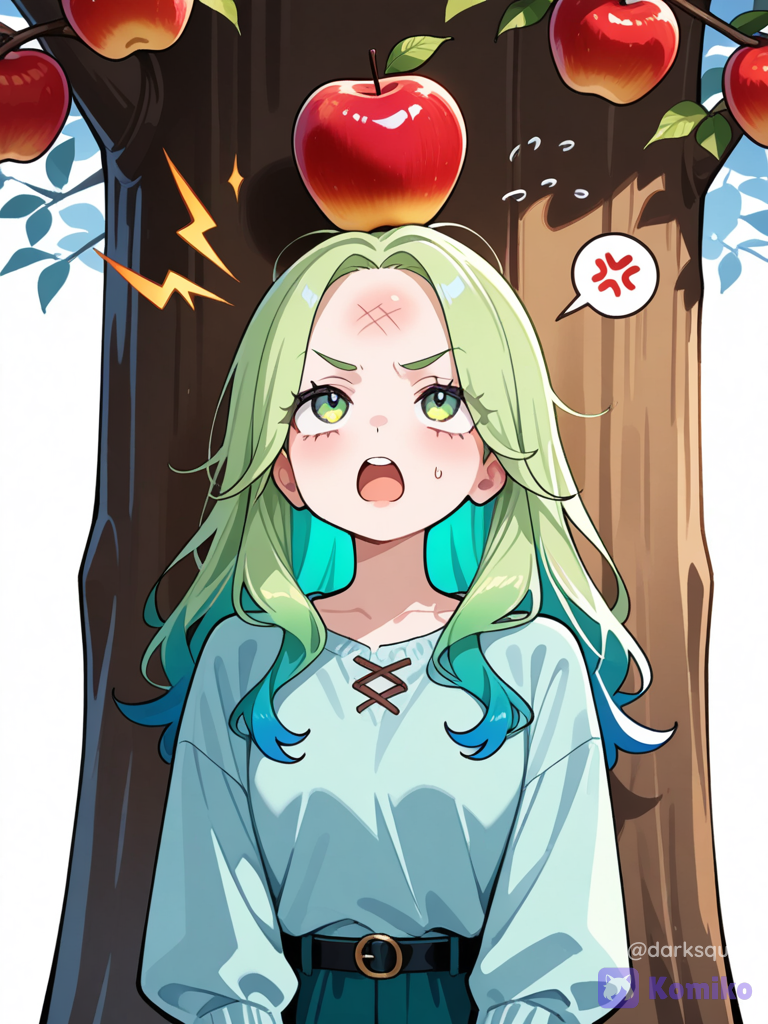 ¡Manzana malvada en la cabeza! 🍎😠